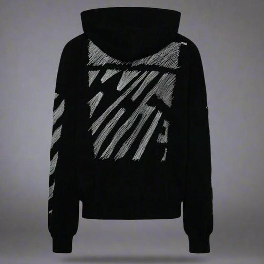 Off-White Scribble Diag Boxy Oversised Hoodie - Black